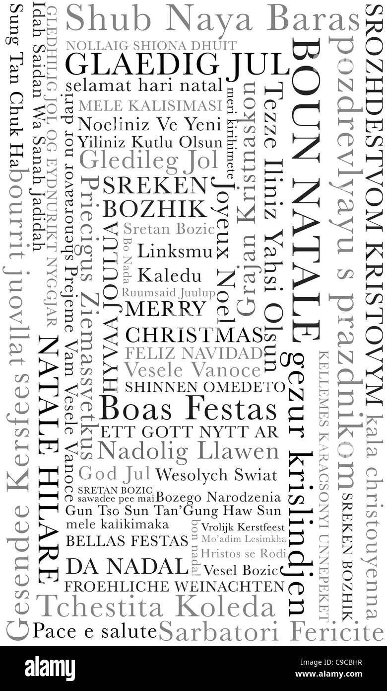 Joyeux Noël en plusieurs langues Banque D'Images