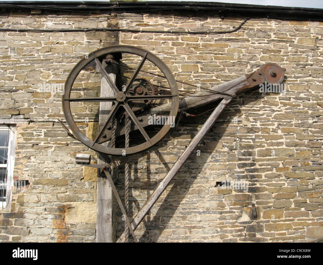 Gare la grue de cour, Leyburn, Yorkshire, Angleterre, Royaume-Uni Banque D'Images