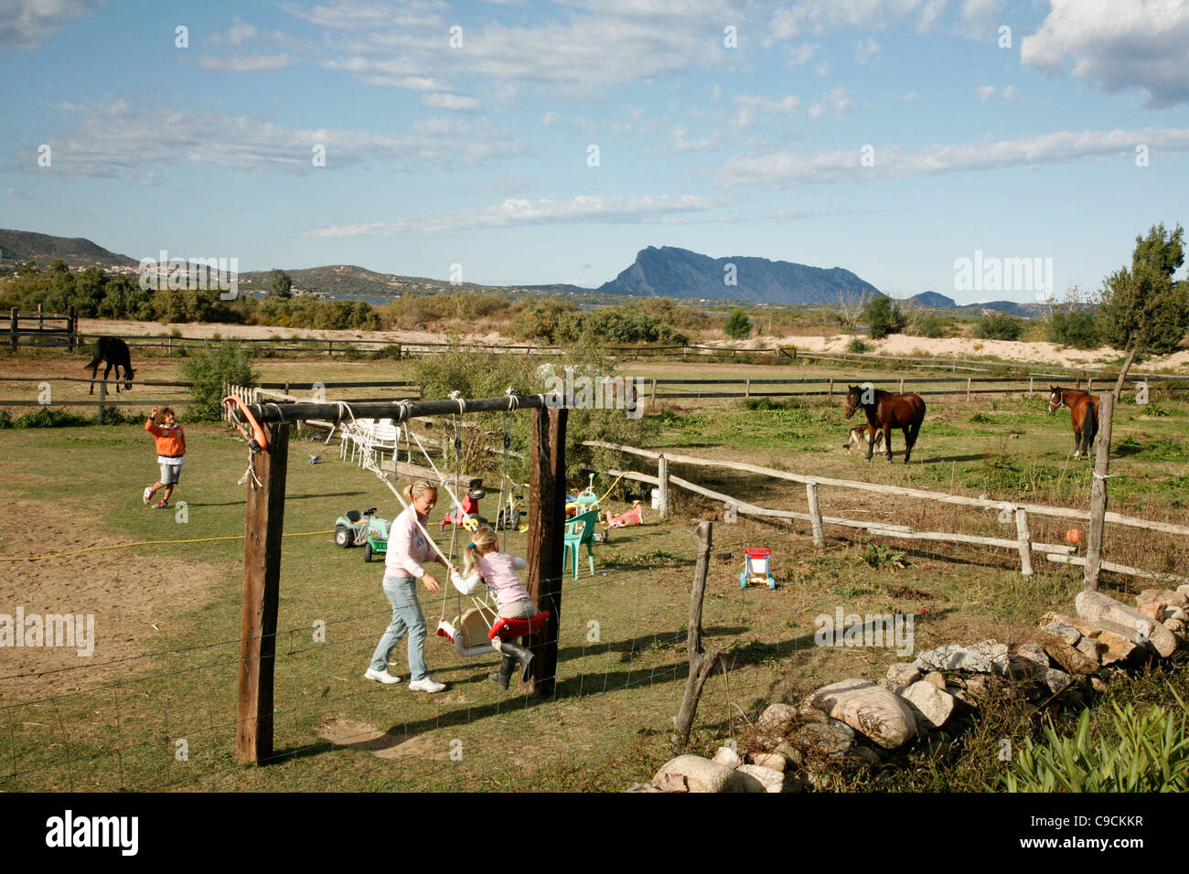 Ferme à San Tedoro, Sardaigne, Italie. Banque D'Images