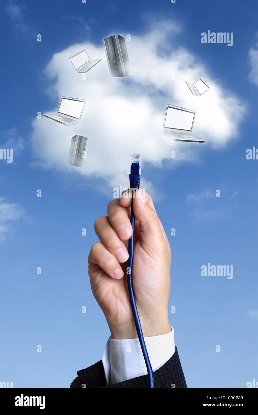 Le concept de cloud computing Banque D'Images