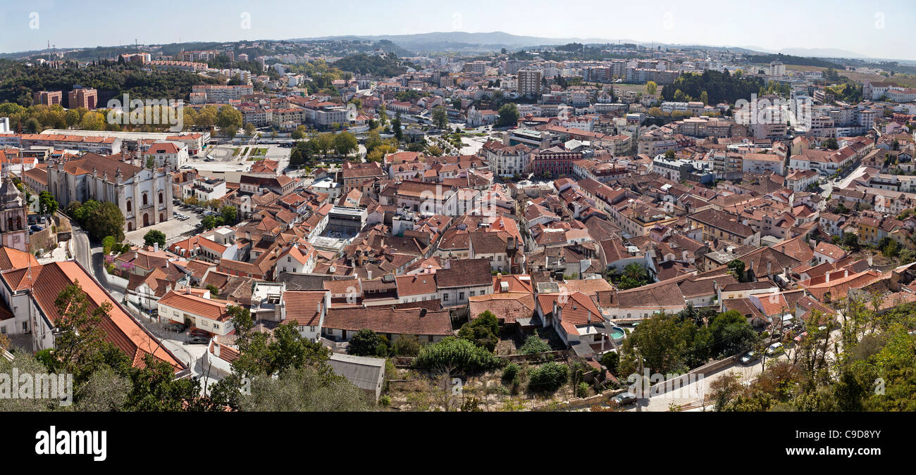 Vue aérienne de la ville de Leiria, Portugal. Banque D'Images
