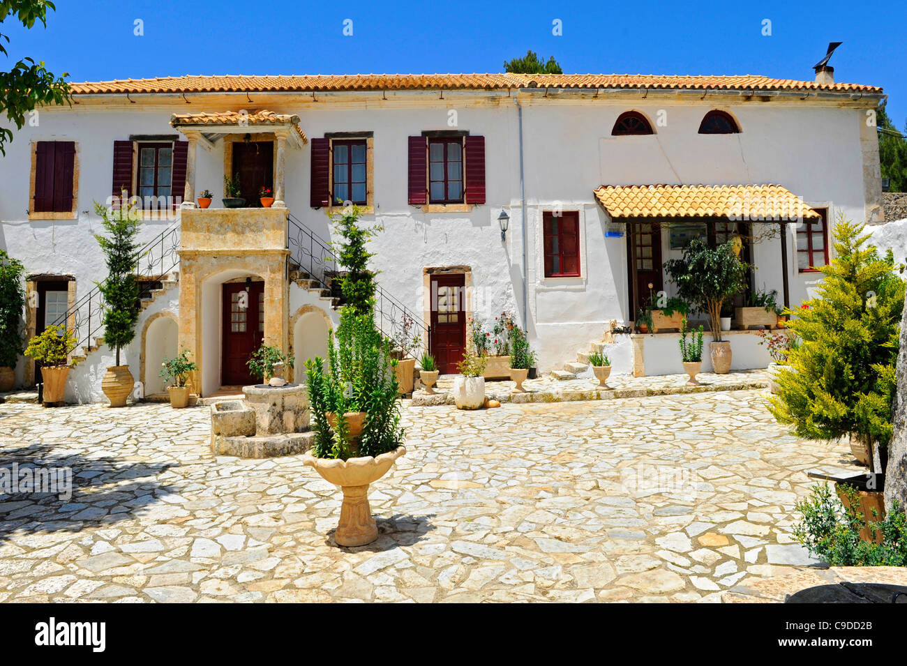Monastère Agios Georgios Gremon Anafotiria Volimes Zakynthos Grèce Mer Ionienne île méditerranéenne Banque D'Images