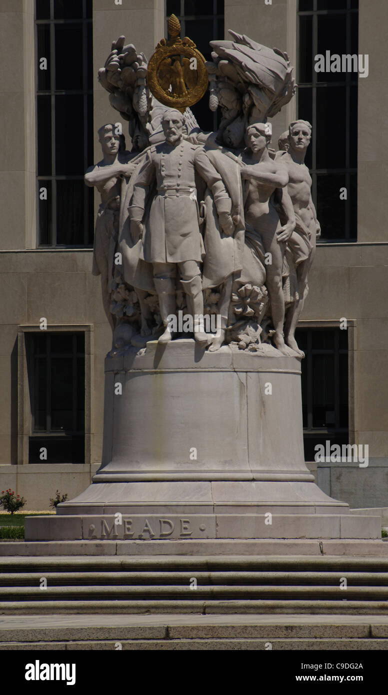 George G. Meade (1815-1872). Officier de l'armée américaine. Monument. National Mall. Washington D.C. United States. Banque D'Images