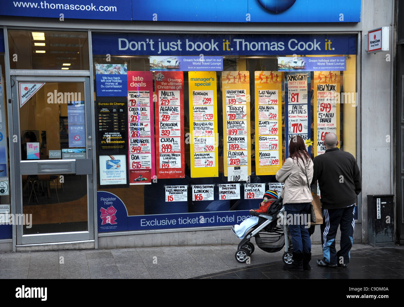 Les agents de voyages Thomas Cook shop, la Grande-Bretagne, Royaume-Uni Banque D'Images