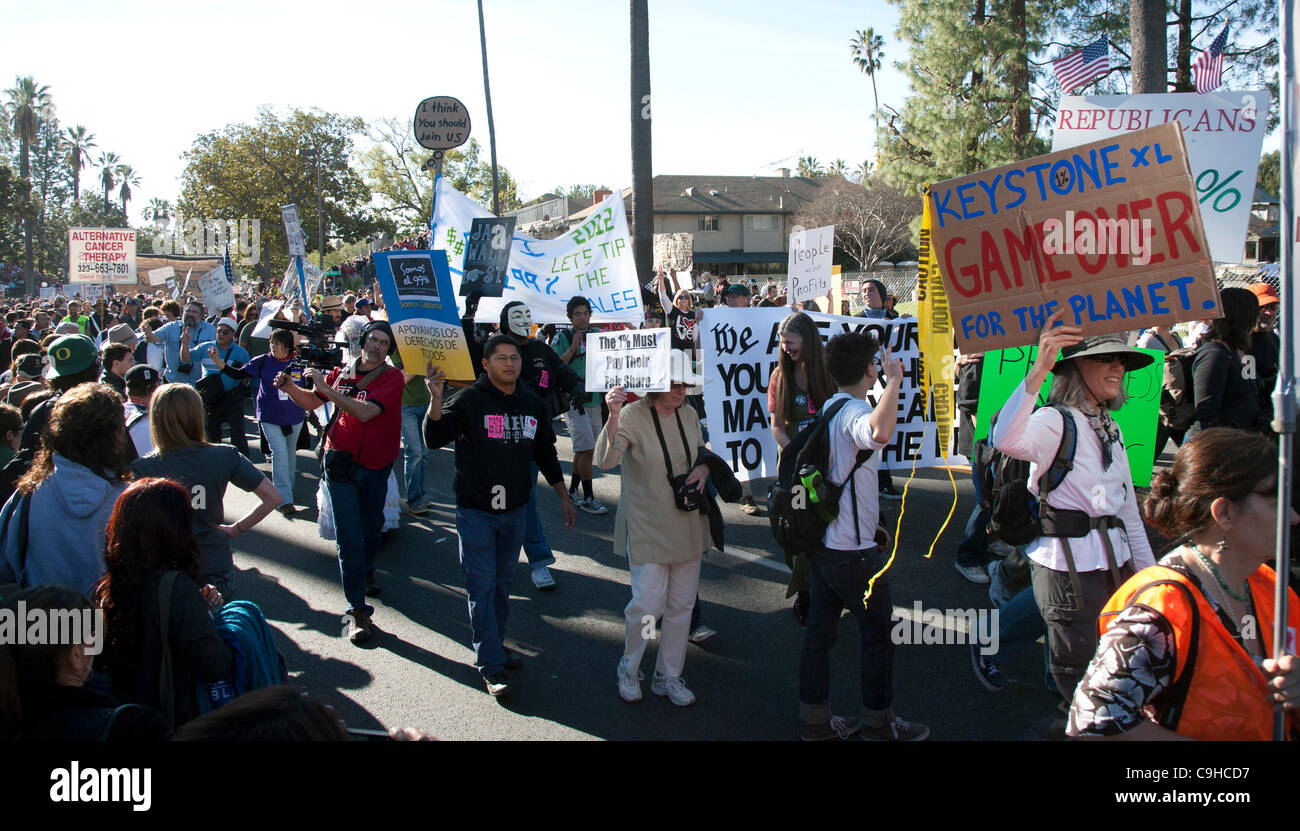 Occupy Wall Street 2012 Démonstration à la Rose Parade de Pasadena en Californie Banque D'Images