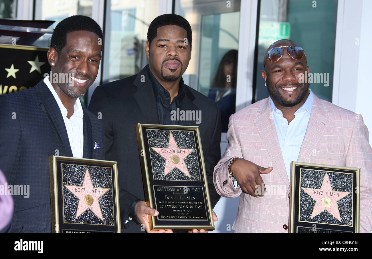 BOYZ II MEN Boyz II Men. Honoré avec une étoile sur le Hollywood Walk of Fame. HOLLYWOOD LOS ANGELES CALIFORNIA USA 05 janvier 2 Banque D'Images
