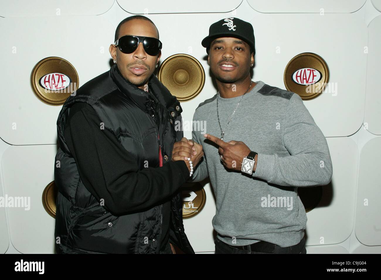 Ludacris, Larenz Tate aux arrivées de Ludacris Performance Live à HAZE Nightclub, ARIA, Las Vegas, NV le 12 janvier 2012. Photo par : James Atoa/Everett Collection Banque D'Images