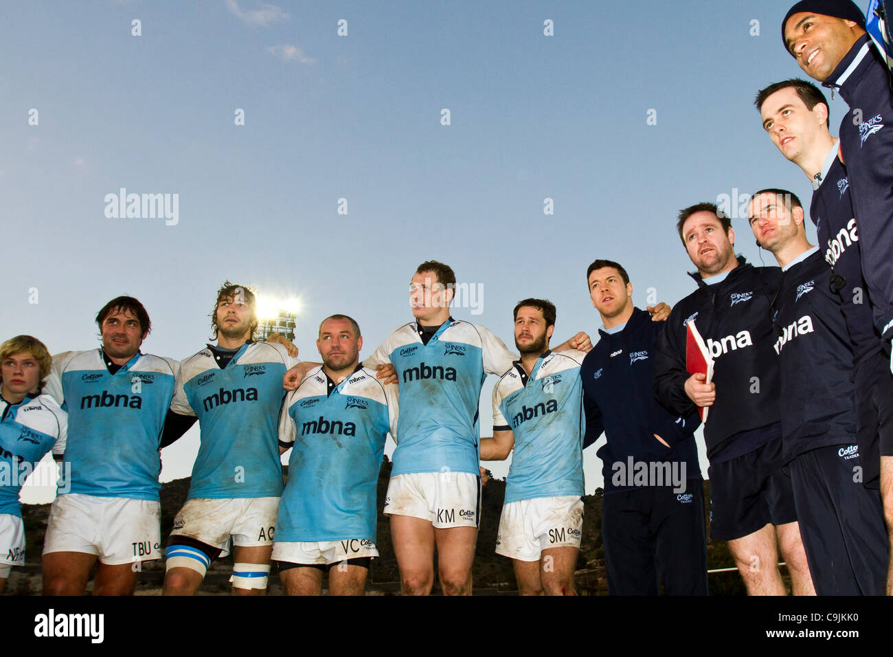 14/01//2011. Valencia, Espagne Europe Amlin Cup - Rugby - La Vila Joiosa vs Sale Sharks (Manchester) Sale Sharks fait une victoire facile contre la Vila Joyosa 10 à 69 Banque D'Images