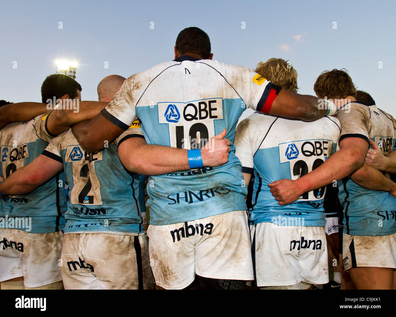 14/01//2011. Valencia, Espagne Europe Amlin Cup - Rugby - La Vila Joiosa vs Sale Sharks (Manchester) Sale Sharks fait une victoire facile contre la Vila Joyosa 10 à 69 Banque D'Images