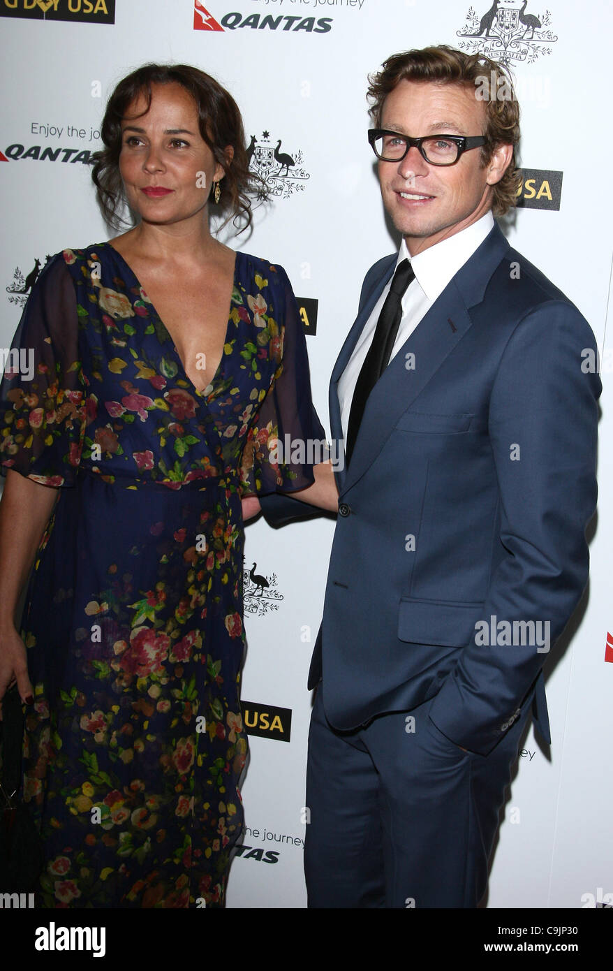 Simon baker and wife rebecca rigg Banque de photographies et d’images à ...