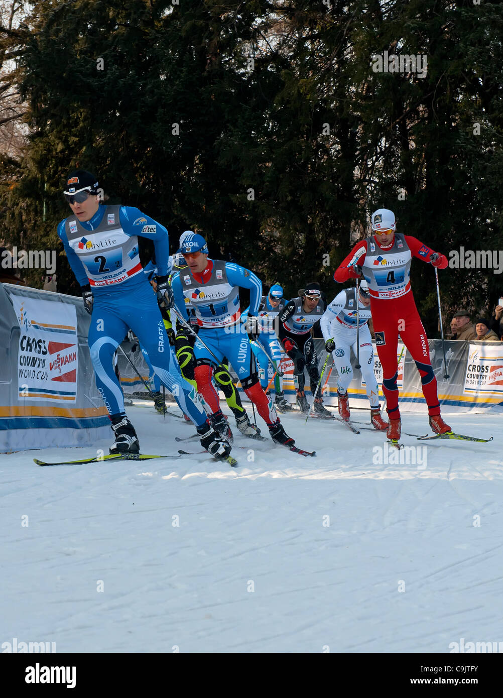 Coupe du Monde de cross country de la SIF - Milan - Relais de l'équipe de sprint staffetta milano Parco Sempione Banque D'Images