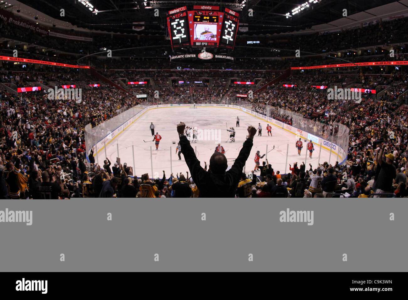 16 janvier 2012 - Sunrise, Floride, États-Unis d'Amérique - au cours de la première période entre les Bruins de Boston et des Panthers de la Floride à la Bank Atlantic Center à Sunrise, FL. (Crédit Image : © Ben Hicks/Southcreek/ZUMAPRESS.com) Banque D'Images