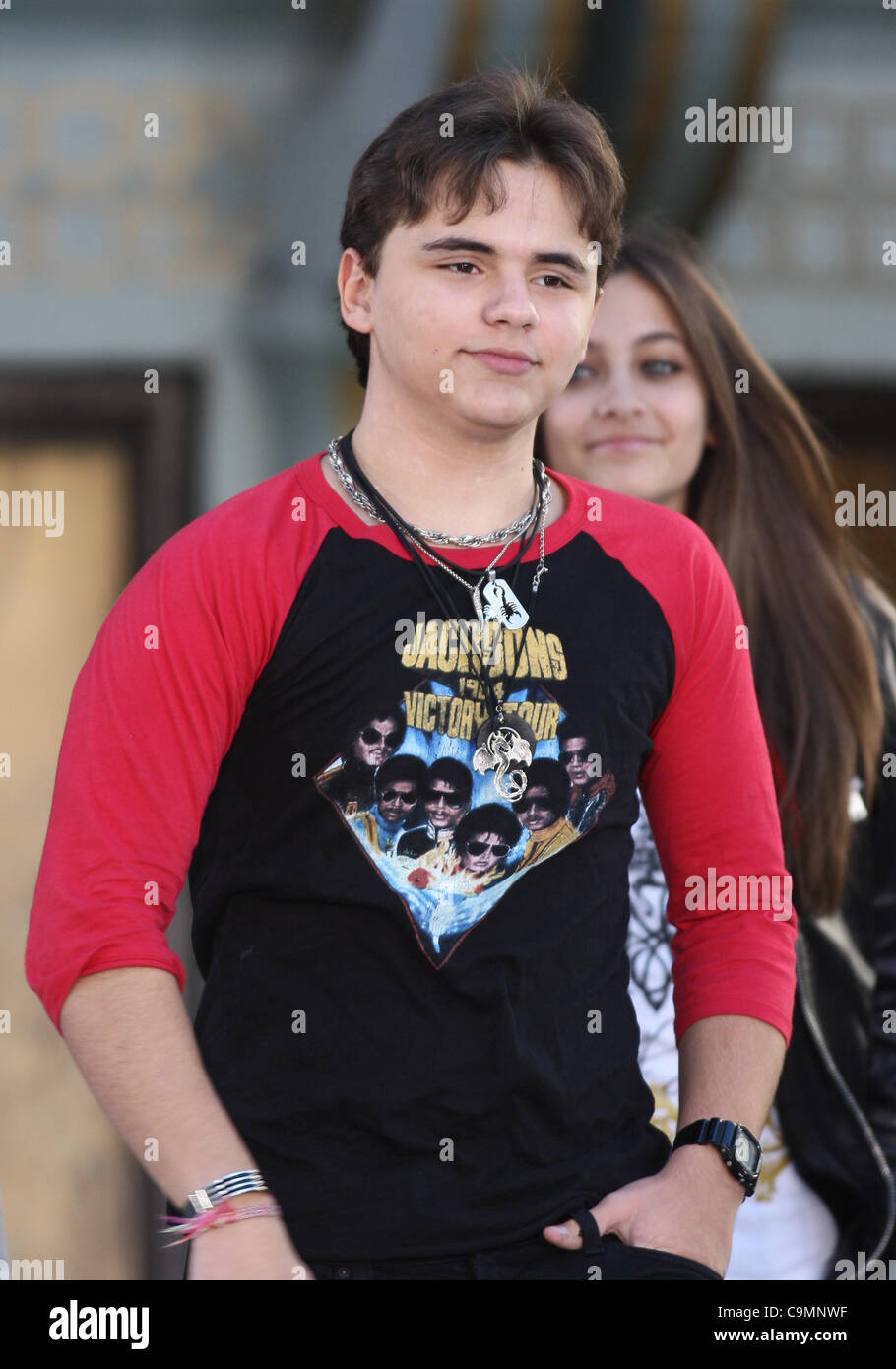 PRINCE JACKSON MICHAEL JACKSON PART ET CÉRÉMONIE EMPREINTE HOLLYWOOD LOS ANGELES CALIFORNIA USA 26 janvier 2012 Banque D'Images