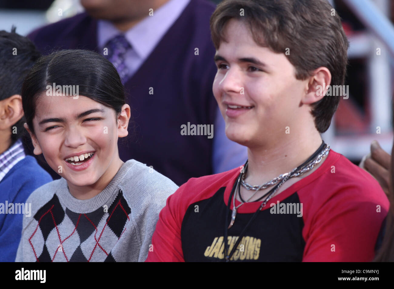 BLANKET JACKSON et PRINCE JACKSON MICHAEL JACKSON PART ET CÉRÉMONIE EMPREINTE HOLLYWOOD LOS ANGELES CALIFORNIA USA 26 janvier Banque D'Images