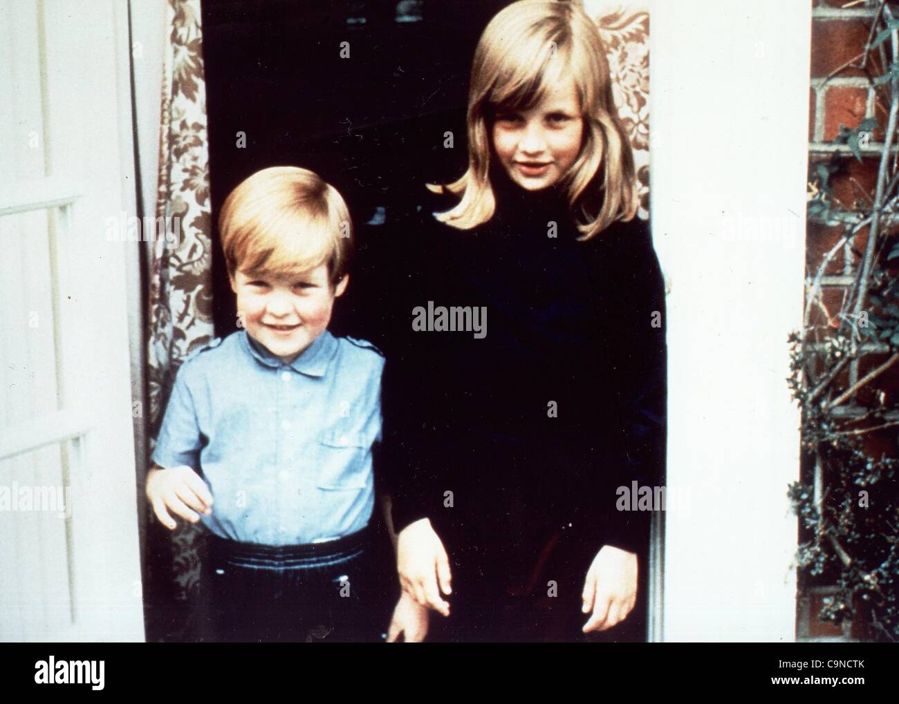 La princesse Diana avec son frère Charles Spencer.(Image Crédit : Â© Globe Photos/ZUMAPRESS.com) Banque D'Images