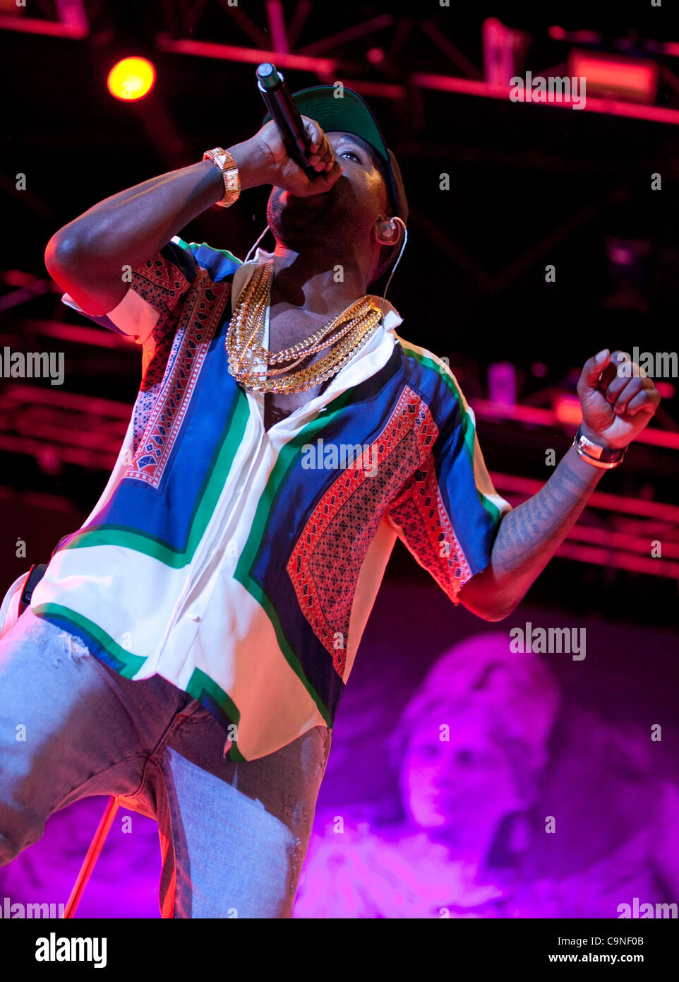 Kanye West qui se produiront au Big Day Out, Melbourne, le 30 janvier 2012. Banque D'Images