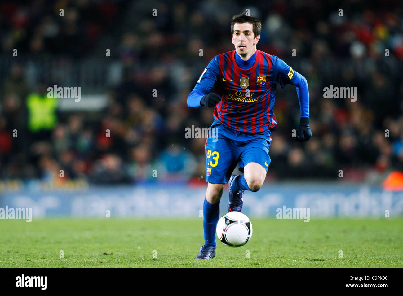 Isaac Cuenca (Barcelone), 8 février 2012 - Football : Football / Copa del Rey 2ème quart de finale match aller entre le FC Barcelone 2-0 FC Valence au Camp Nou à Barcelone, Espagne. (Photo par D. Nakashima/AFLO) [2336] Banque D'Images