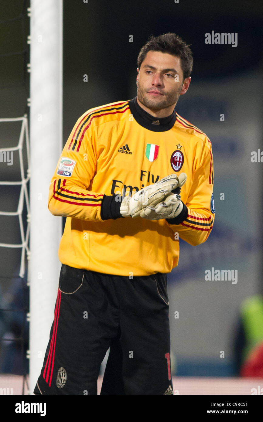 Marco Amelia (Milan), 11 février 2012 - Football : Italien 'Serie' une correspondance entre l'Udinese 1-2 AC Milan au Stadio Friuli à Udine, Italie. (Photo par Enrico Calderoni/AFLO SPORT) [0391] Banque D'Images