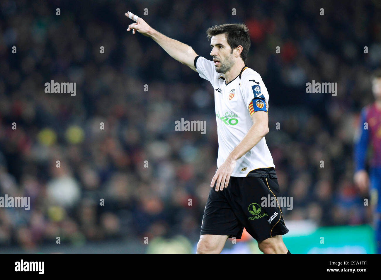 David Albelda (Valence), le 19 février 2012 - Football : espagnol 'Liga Espanola' match entre le FC Barcelone 5-1 FC Valence au Camp Nou à Barcelone, Espagne. (Photo par D. Nakashima/AFLO) [2336] Banque D'Images