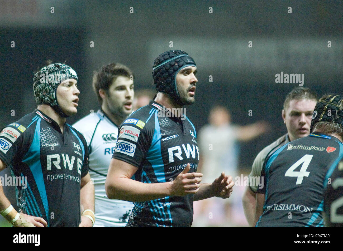 Ospreys v Glasgow Rabodirect PRO12 au Liberty Stadium de Swansea : Banque D'Images