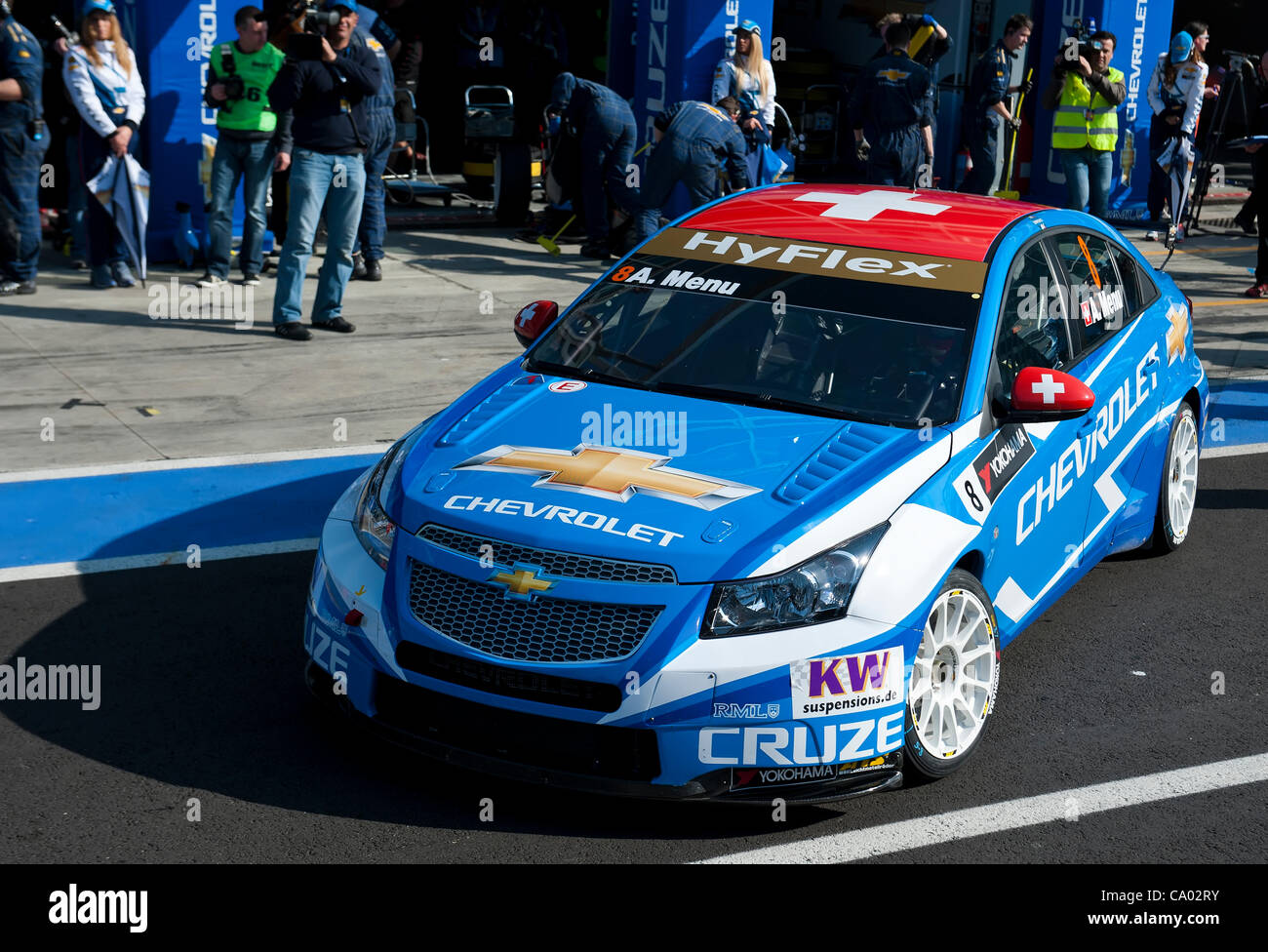 WTCC 2012 courses de Monza Alain Menu dans la voie des stands Banque D'Images