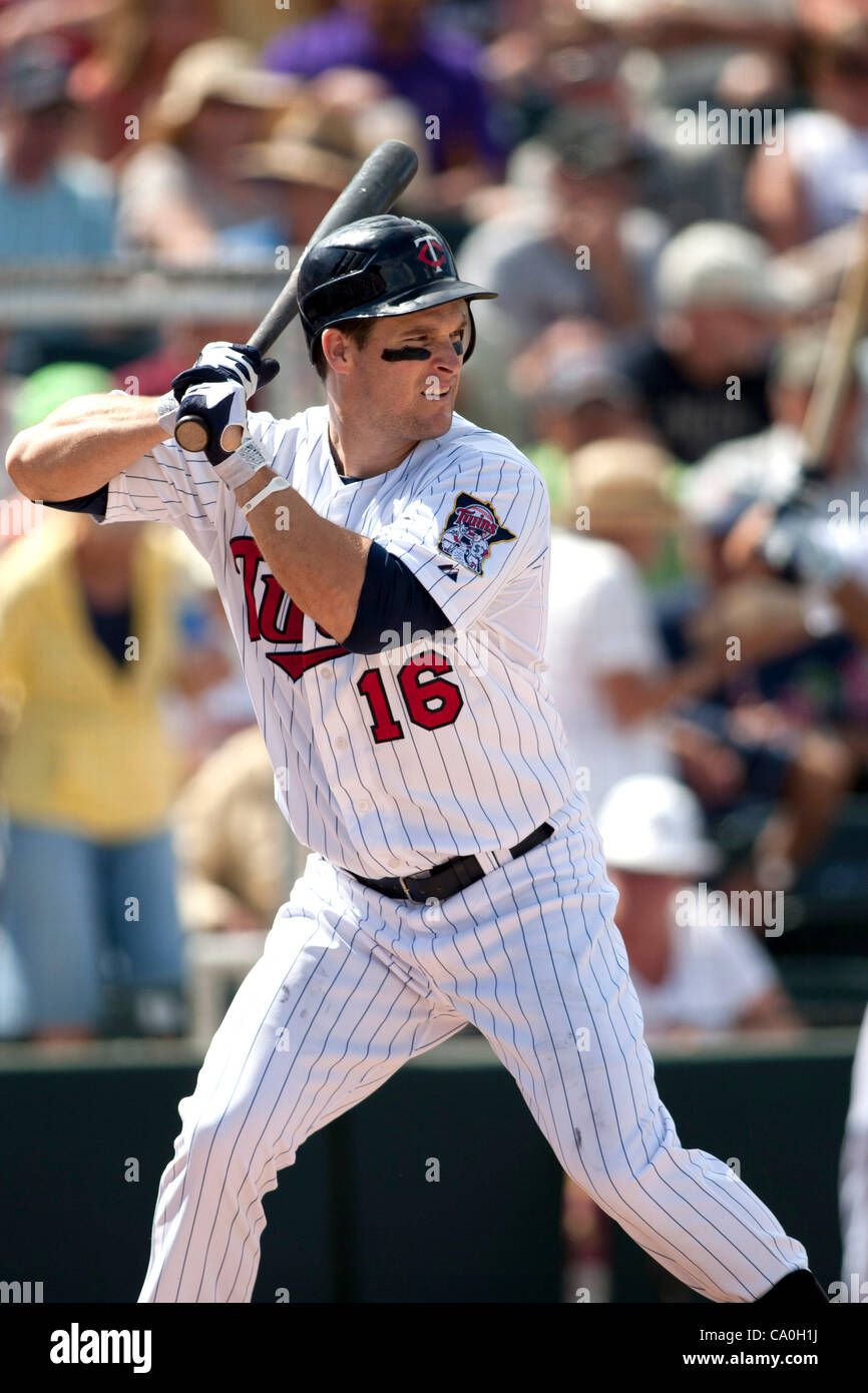 Josh Willingham (jumeaux), 8 mars 2012 - MLB : Josh Willingham des Twins du Minnesota au bâton lors d'un stage de printemps match contre les Rays de Tampa Bay à Hammond Stadium à Fort Myers, Florida, United States. (Photo de Thomas Anderson/AFLO) (journal japonais) Banque D'Images