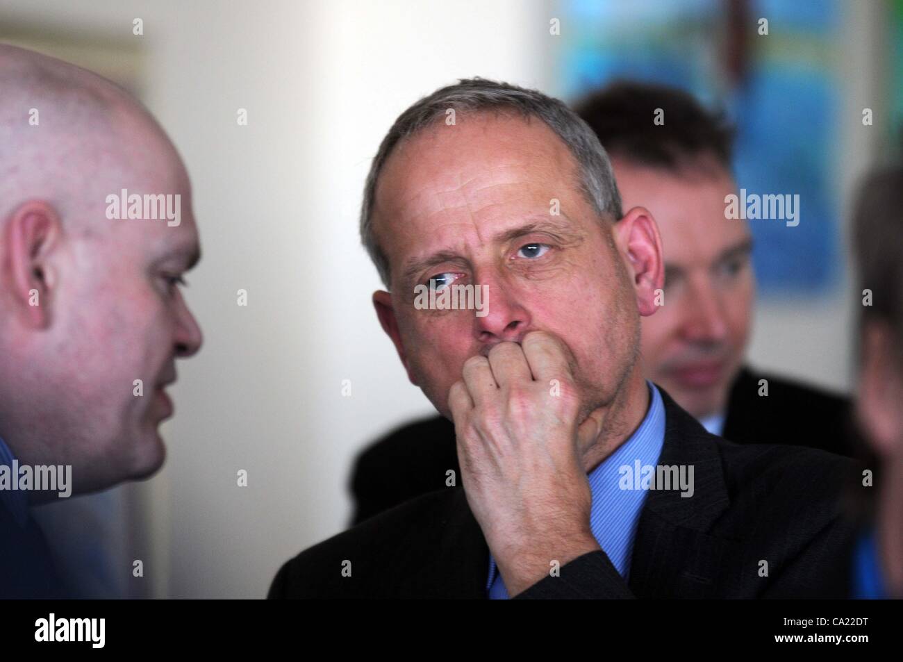 UK, patrons de la BBC révèlent leurs plans pour la couverture des Jeux Olympiques de 2012 la voile à la Weymouth and Portland National Sailing Academy, Portland, Dorset, Angleterre. David Holdsworth, contrôleur de BBC English Régions. 22/03/2012 Photo par : Dorset Service de média. Banque D'Images