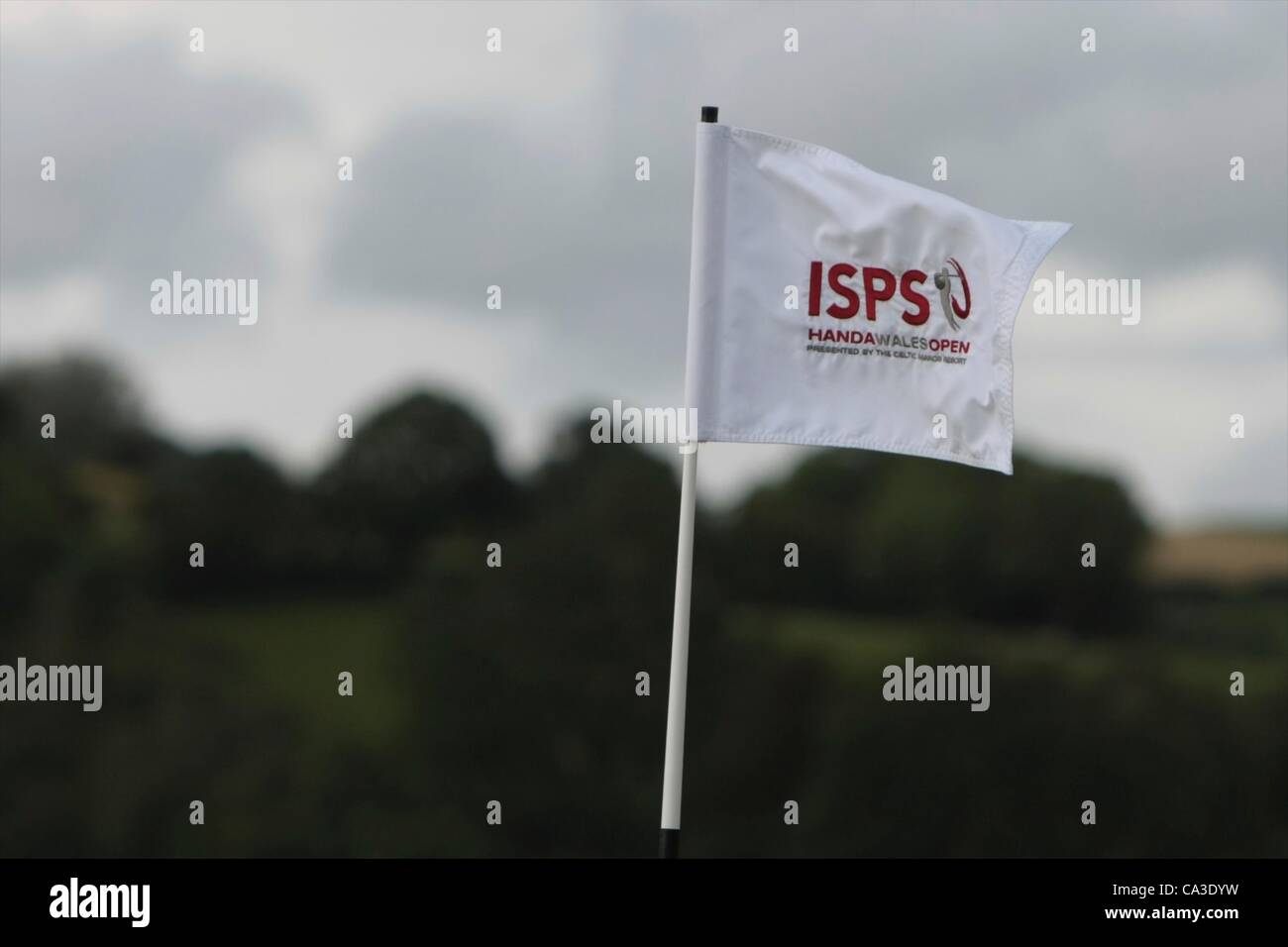 31.05.2012 Newport Wales. Des vents forts dans le cadre du cours le jour 1 de l'ISP Handa Wales ouvert du Celtic Manor. Banque D'Images