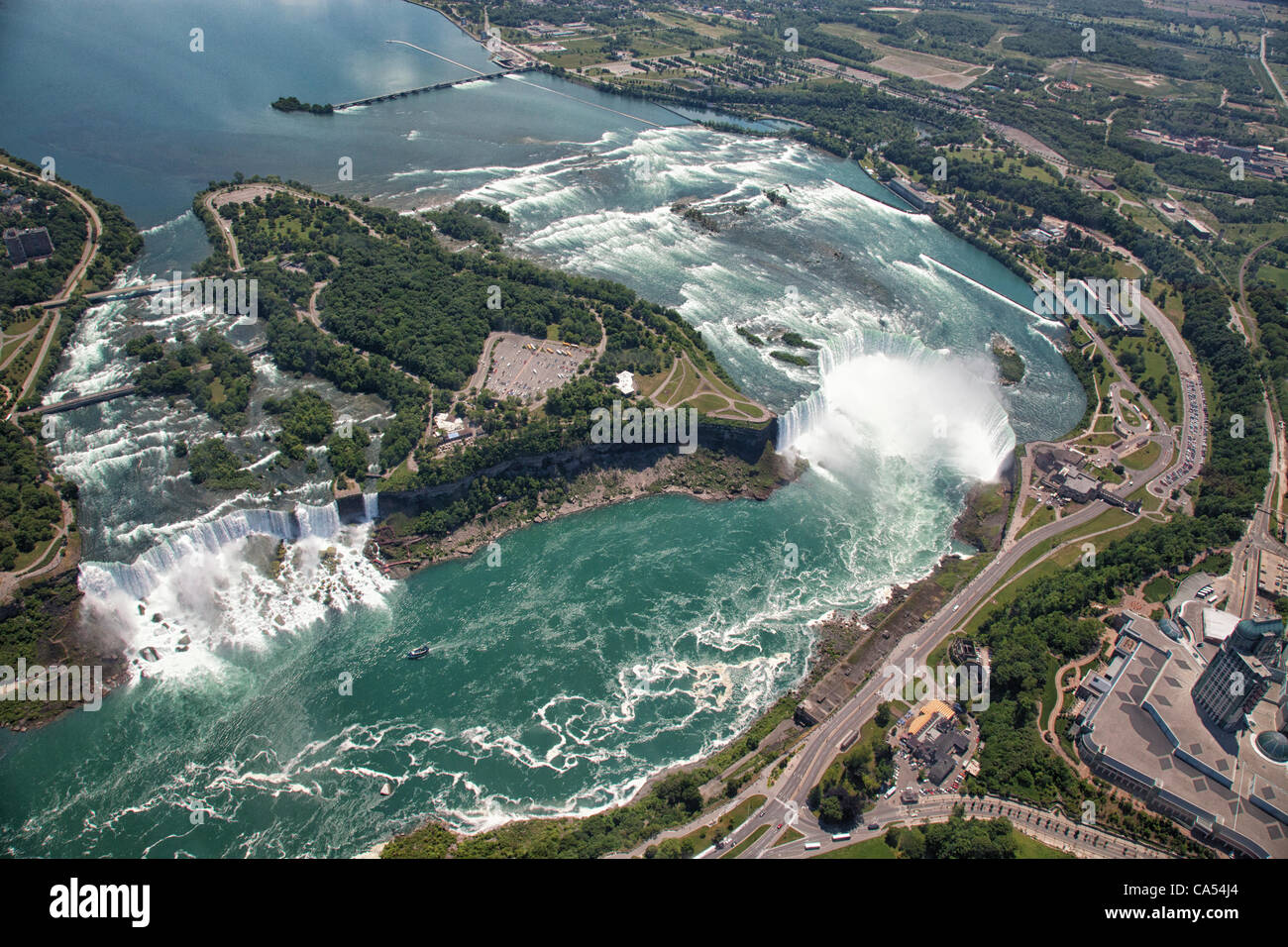 Vue aérienne des Chutes du Niagara. Ontario.Canada. Le 7 juin 2012. Banque D'Images