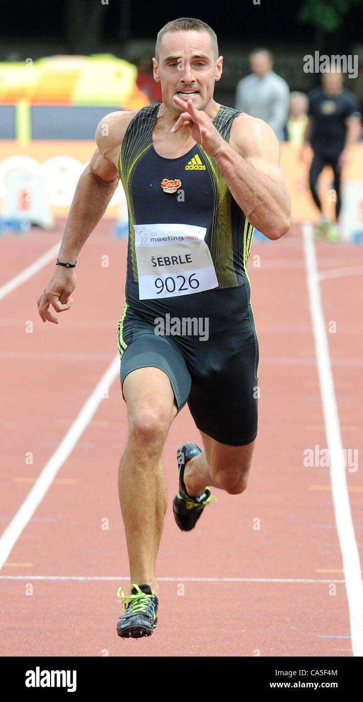 Roman Sebrle (CZE), l'IAAF World Challenge, Kladno, République tchèque le 9 juin 2012. (Photo/CTK Stanislav Zbynek) Banque D'Images