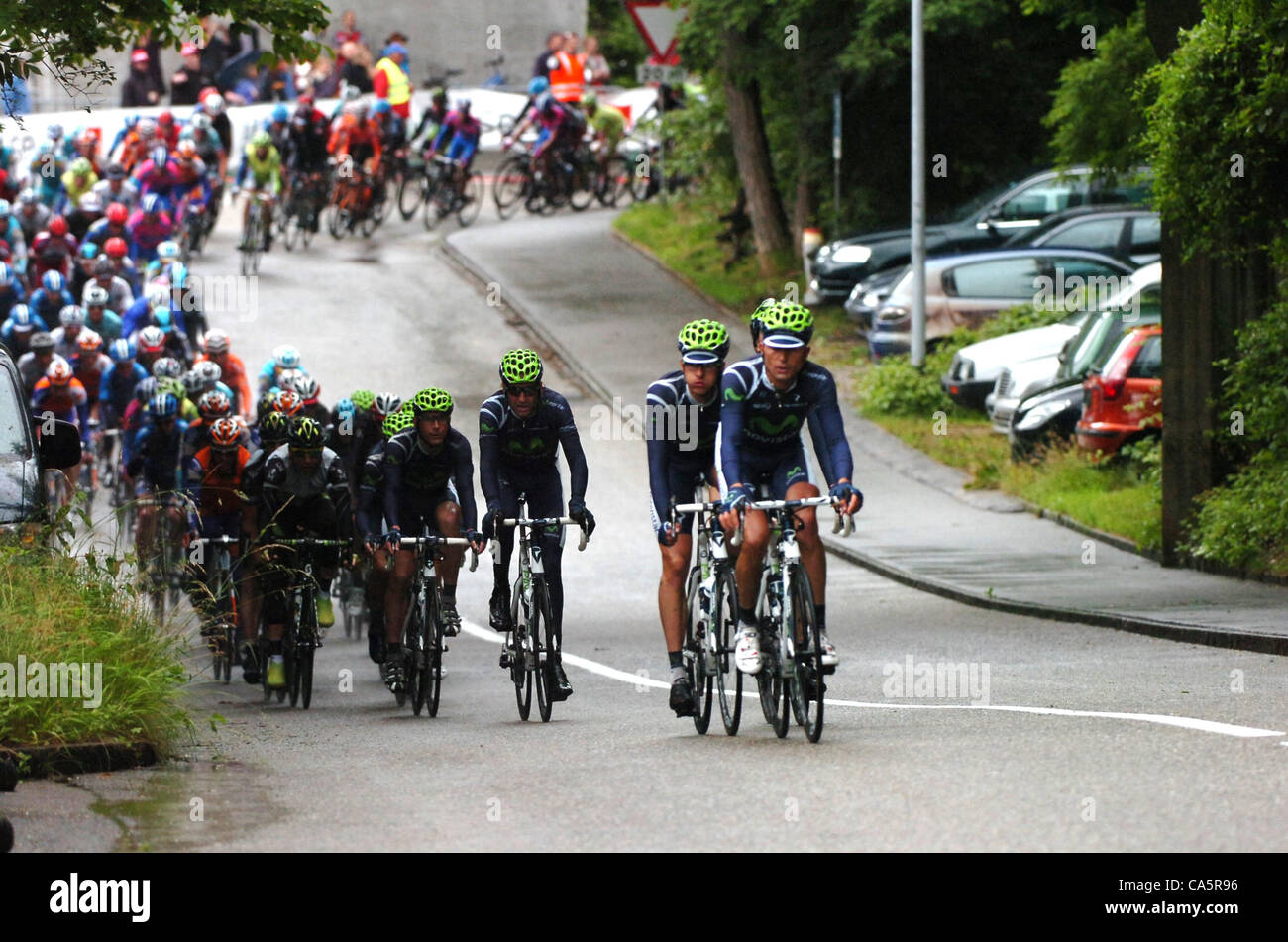 12.06.2012. Aarbrg, Suisse. Tour de Suisse, l'étape 04 - Aarberg Trimbach, Movistar 2012, Trimbach Banque D'Images 12.06.2012. Aarbrg, Suisse. Tour de Suisse, l'étape 04 - Aarberg Trimbach, Movistar 2012, Trimbach Banque D'Images