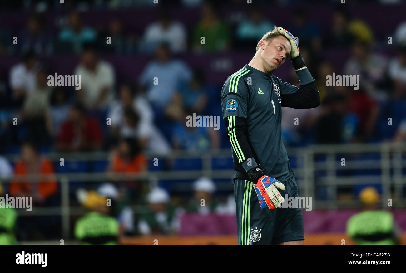 13.06.2012 L'Ukraine, Kharkiv. Gardien de l'équipe nationale d'Allemagne Manuel Neuer à la phase finale du Championnat d'Europe de football entre les équipes des Pays-Bas et l'Allemagne. Banque D'Images