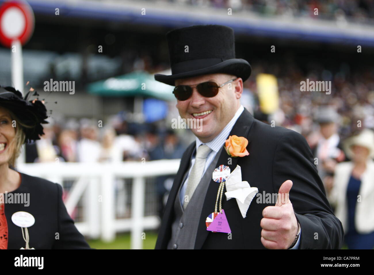 23.06.12 Ascot, Windsor, Angleterre : Formateur Peter G Moody donne le martèlement jusqu'à l'Hardwicke Stakes au cours de Royal Ascot Festival à Ascot Racecourse le 23 juin 2012 à Ascot, en Angleterre. Banque D'Images