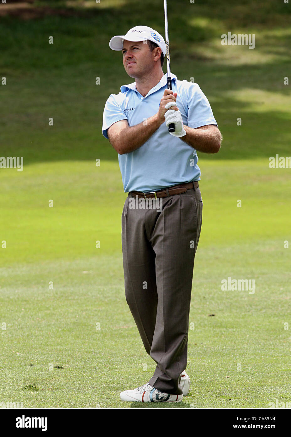 25.06.2012. Sunningdale Golf Club, Berkshire, Angleterre. Richard Sterne de l'Afrique du Sud au cours de la finale internationale se qualifier pour le championnat ouvert à Sunningdale Golf Club, Berkshire, Angleterre - Lundi 25 Juin 2012 Banque D'Images