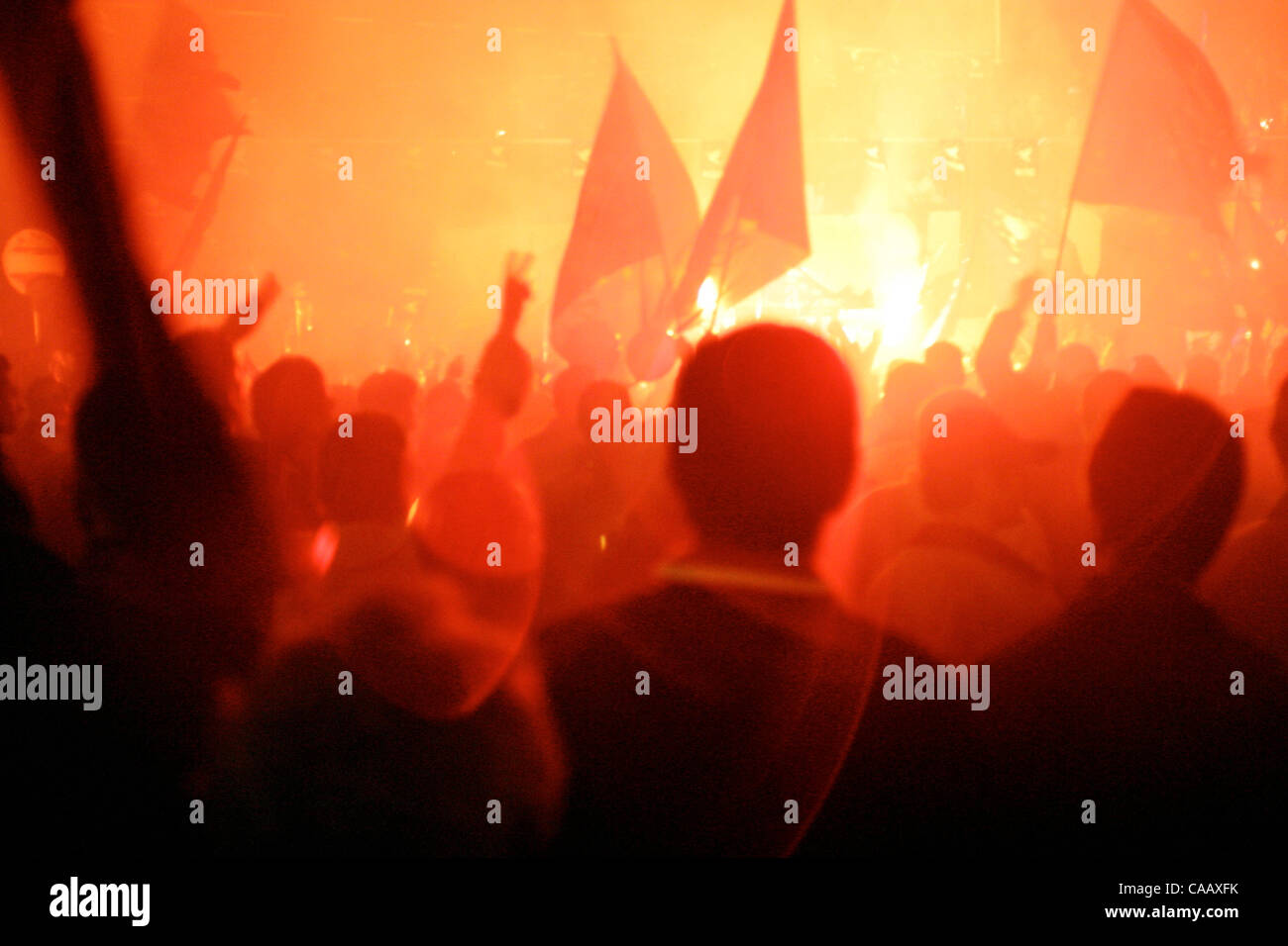 Dec 12, 2003 ; Lefkosa, République turque de Chypre Nord, le Rallye des 1049, le parti anti-turque, dans le nord de Chypre. Banque D'Images