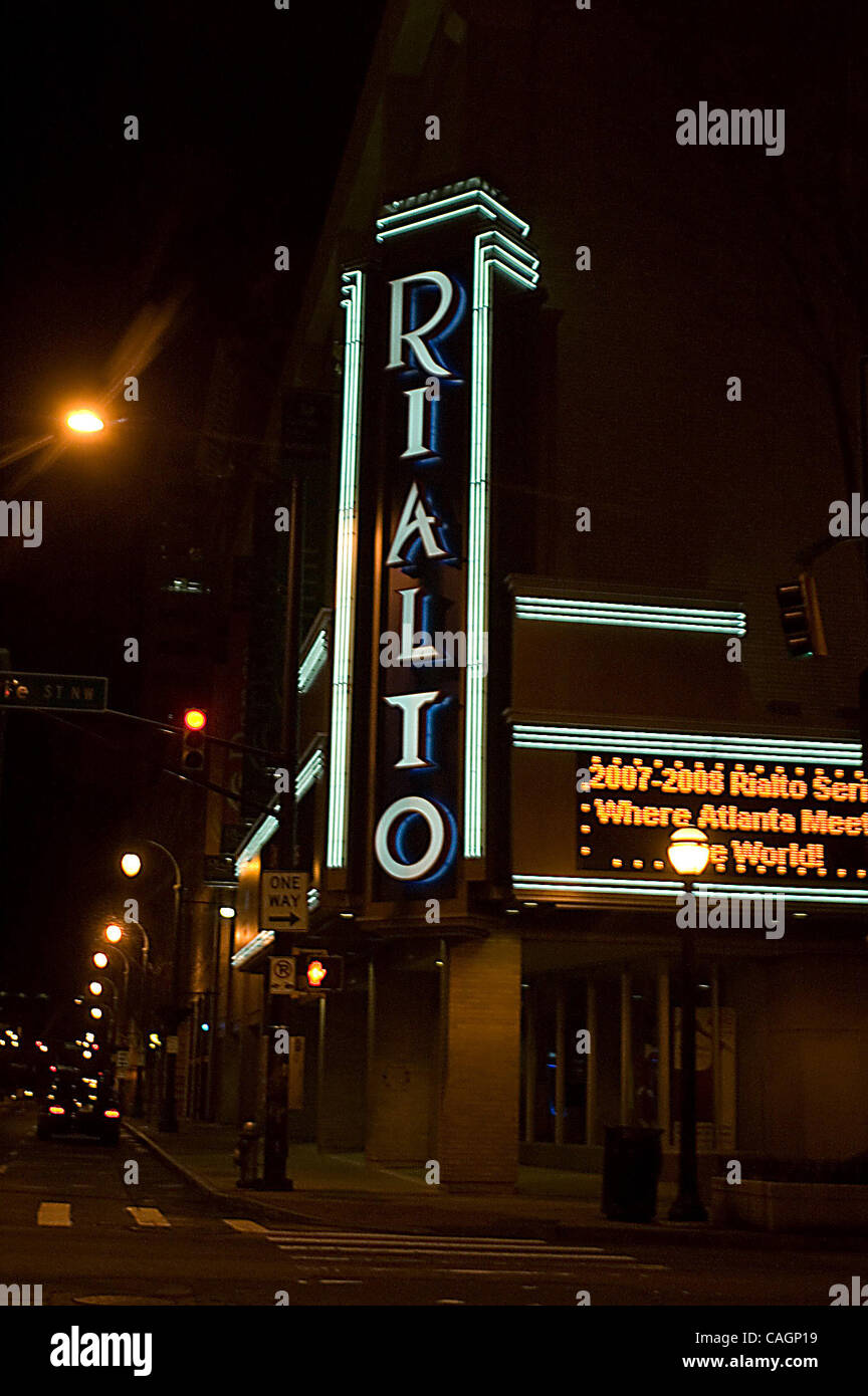 Feb 03, 2008 - Atlanta, Géorgie, Etats-Unis - une ancre pour la revitalisation de l'Fairlie-Poplar historique du centre-ville de Atlanta, GA. le Rialto Center for the Arts à l'Université d'État de Géorgie a vu plus de 600 000 visiteurs profiter des performances allant du théâtre à la danse à des créations orales à f Banque D'Images