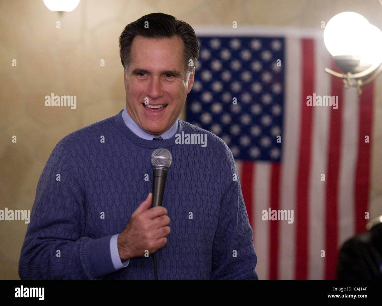 Candidat républicain Mitt Romney parle lors de la Cove Restaurant à Moscou, de l'Iowa, dimanche, 30 décembre 2007. (Brian Baer/ Sacramento Bee/ MCT) Banque D'Images