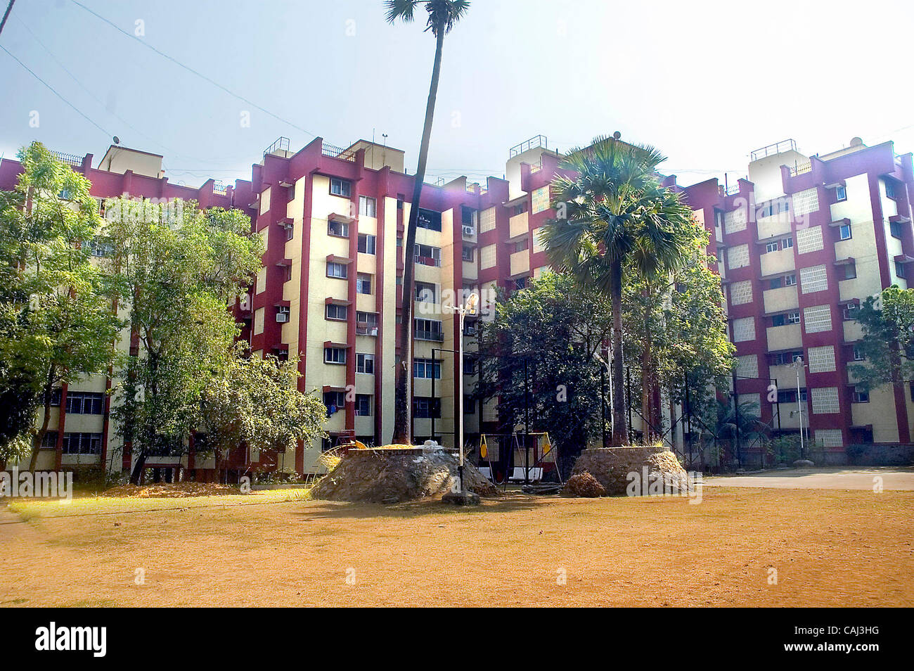 Cama Baug, une des nombreuses colonies Parsi de Bombay. Banque D'Images