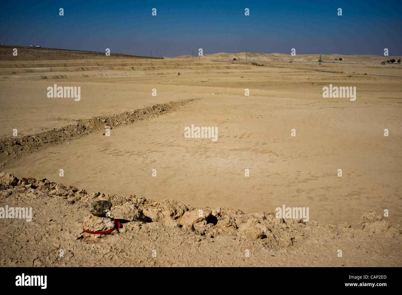 Bases et premières étapes de la construction ont commencé dans la zone désignée pour la base de formation de 'ville'. Son achèvement est prévu en 2014. Néguev, Israël. 3-AVR-2012. Banque D'Images