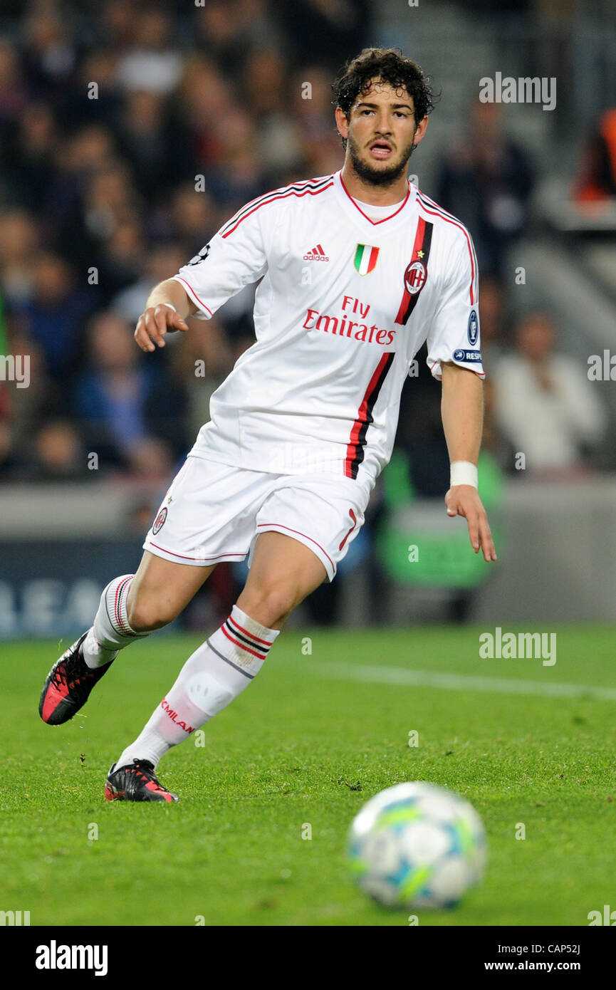 Alexandre Pato (Milan), 3 avril 2012 - Football : Football / Ligue des Champions 2e quart de finale match aller entre FC Barcelona 3-1 AC Milan au Camp Nou à Barcelone, Espagne. (Photo de Maurizio Borsari/AFLO) [0855] Banque D'Images