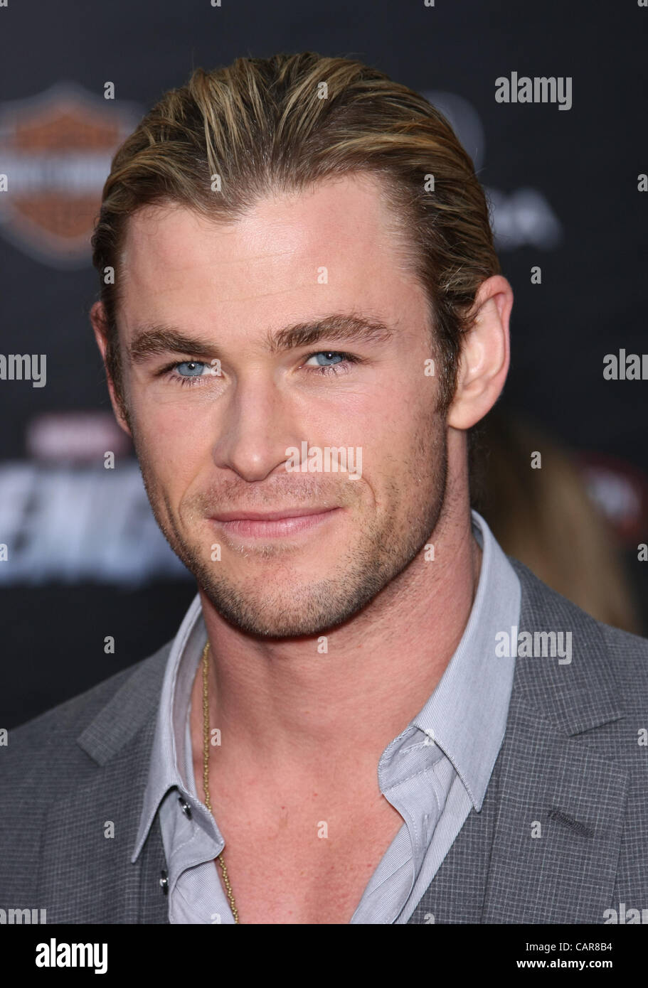 CHRIS HEMSWORTH THE AVENGERS. Première mondiale HOLLYWOOD LOS ANGELES CALIFORNIA USA 11 avril 2012 Banque D'Images