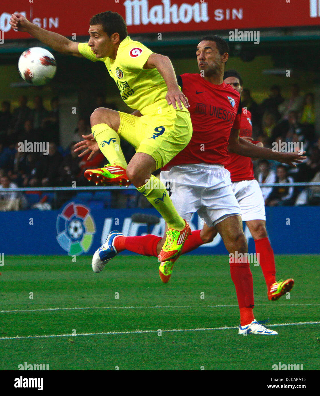 Espagne Football - Liga BBVA - Villareal CF vs Malaga CF -Journée 33 - 12/04/2012 - Stade El Madrigal, Villareal (Castellón) --------------- Banque D'Images