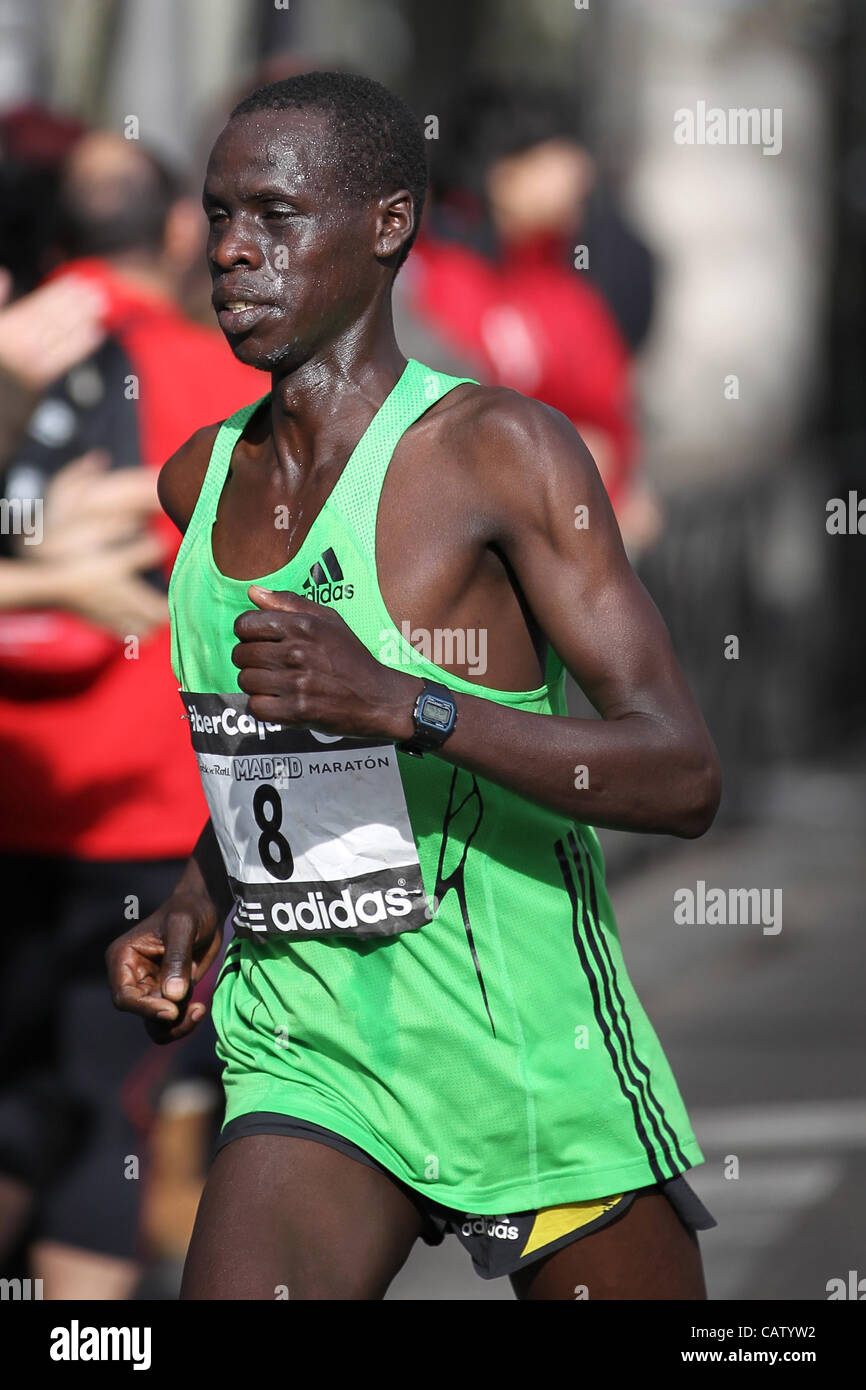 22.04.2012 Madrid, Espagne. Le Marathon de Madrid. Photo montre Isaac Kosgei. Banque D'Images