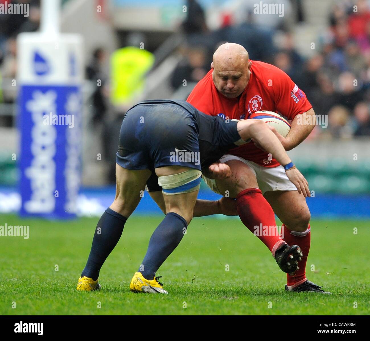 28.4.12. Twickenham, Angleterre. Chris Budgen LCpl de armée en action au cours de la v armée marine pour le Trophée Babcock au stade de Twickenham, London, Angleterre. 28 avril 2012 Banque D'Images