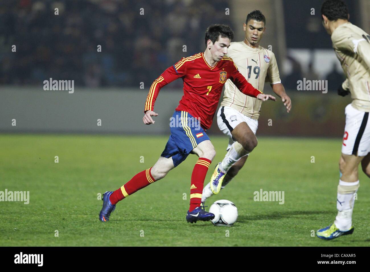 Isaac Cuenca (ESP), le 28 février 2012 - Football : match amical entre l'Espagne U23 et U23 de l'Égypte, au Stade El Malecon, Santander, Espagne, le 28 février 2012. (Photo par AFLO) [3604] Banque D'Images