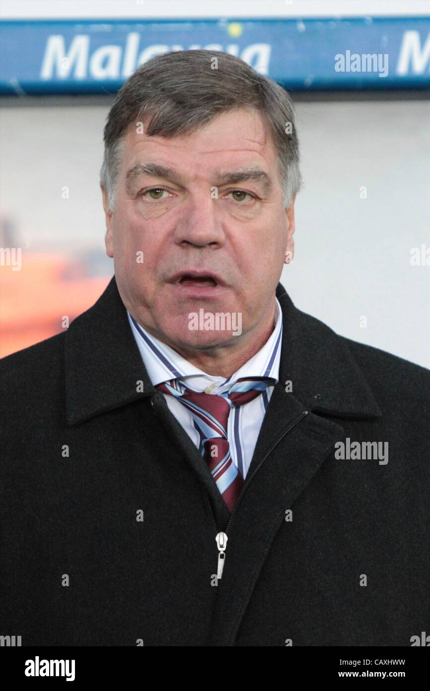 03.05.2012, Cardiff, Pays de Galles. Cardiff City v West Ham United. Sam Allardyce pendant la NPower Championship Match Play Off joué au Cardiff City Stadium. West Ham a gagné la première manche par la marque de 0-2. Banque D'Images