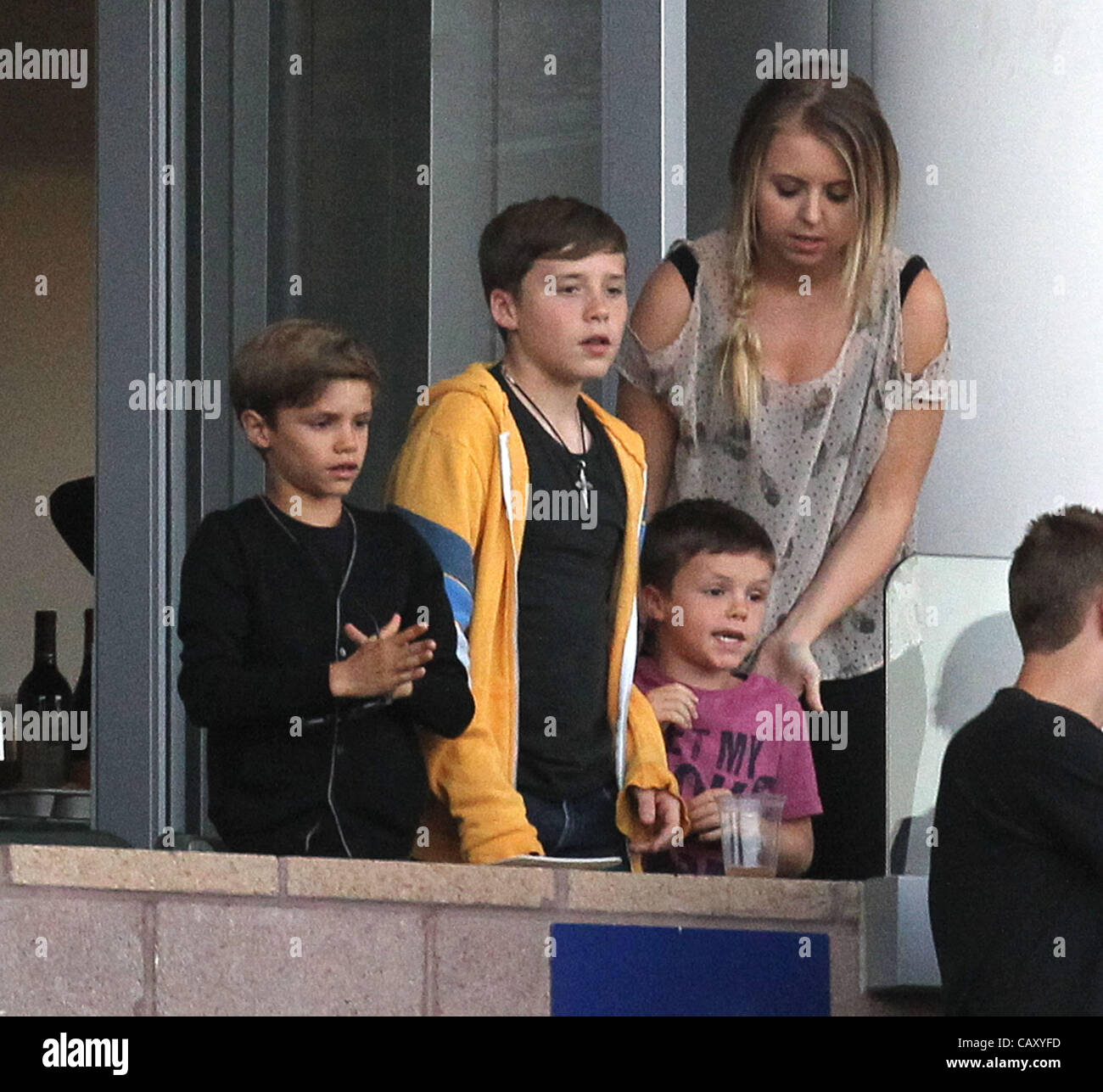 Los Angeles, Californie, États-Unis. 05 mai, 2012. Romeo, Cruz et Brooklyn Beckham au LA Galaxy v Red Bulls de New York à Los Angeles, CA Banque D'Images