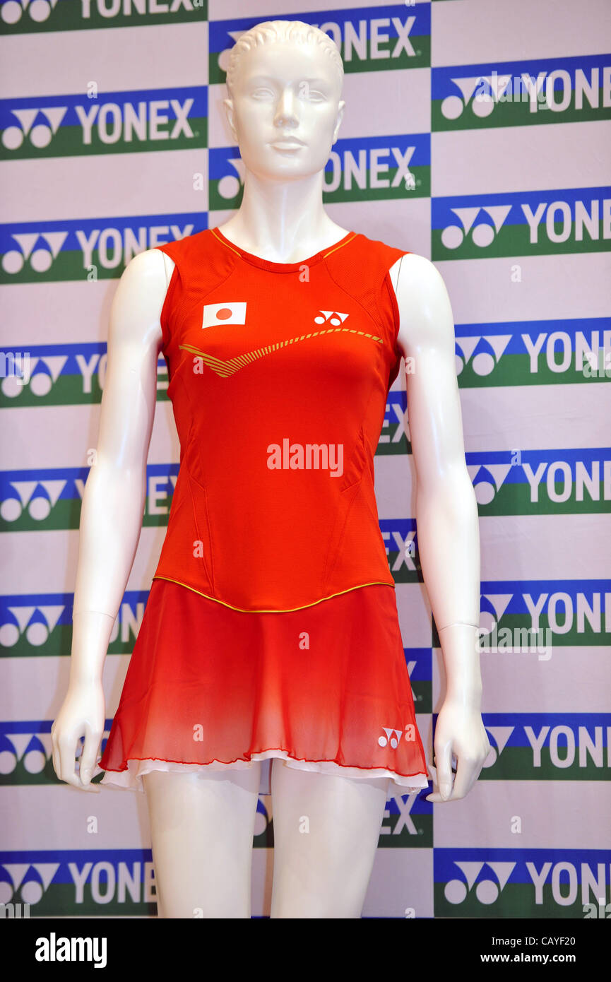 L'équipe nationale du Japon , uniforme 8 MAI 2012 - Badminton : le Japon Équipe nationale au cours de la conférence de presse de l'entrée représentant de Jeux olympiques de Londres au centre de formation national d'Ajinomoto, Tokyo, Japon. (Photo de Jun Tsukida/AFLO SPORT) [0003] Banque D'Images