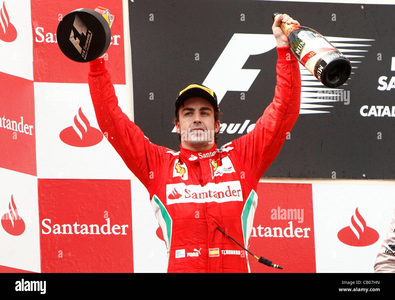 13.05.2012. Catalunya, Barcelone, Espagne. F1 Championnat du Monde de Formule 1 de la FIA 2012, Gran Prix en Barcelona Montmelo Fernando Alonso (ESP, la Scuderia Ferrari), deuxième dans la course Banque D'Images