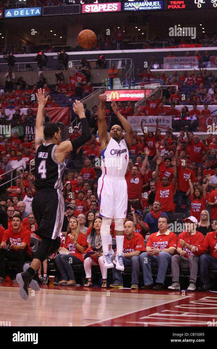 19.05.2012. Staples Center, Los Angeles, Californie. Rady Foye # 4 de la tondeuse pendant le jeu. Les San Antonio Spurs défait les Los Angeles Clippers par le score final de 96-86 dans le jeu 3 de la NBA playoffs au Staples Center dans le centre-ville de Los Angeles CA. Banque D'Images